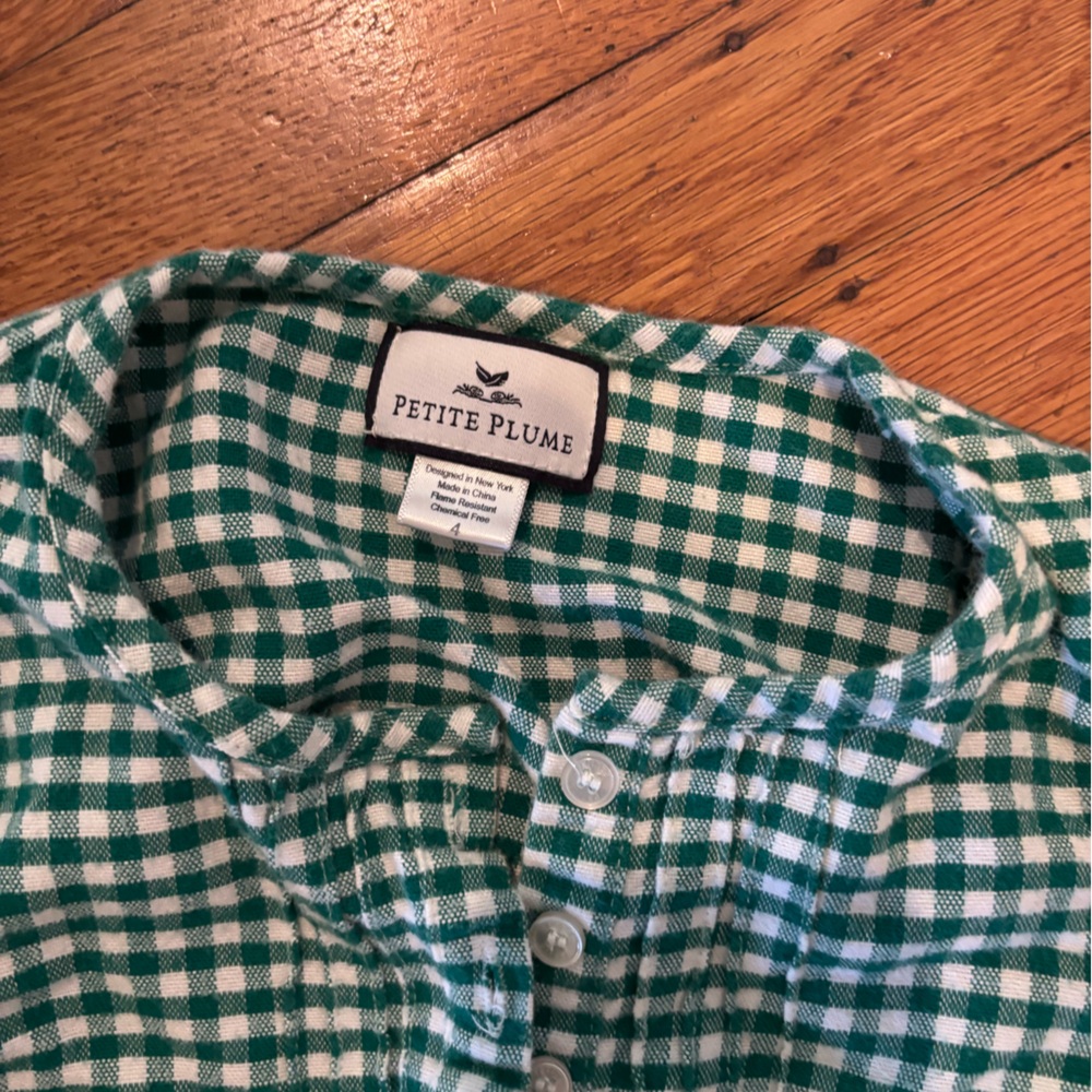 Petite Plum pajamas green gingham